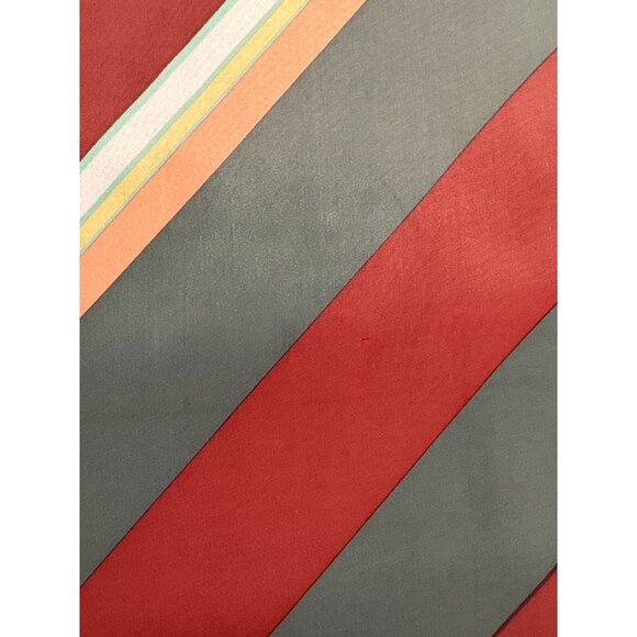 Vtg Totes Rain Scarf Water-Repellent Square 27" Red & Gray Striped Polyester Jap - Picture 5 of 5